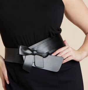 Eloquii Black Corset Bow Belt